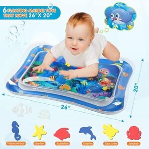Infinno Inflatable Tummy Time Mat Premium Baby Water Play for Blue
